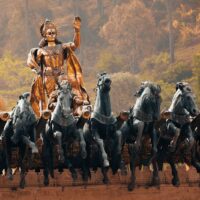 A large group of knights standing next to each other