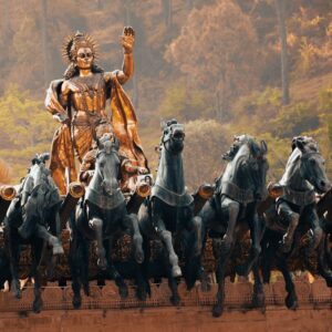 A large group of knights standing next to each other